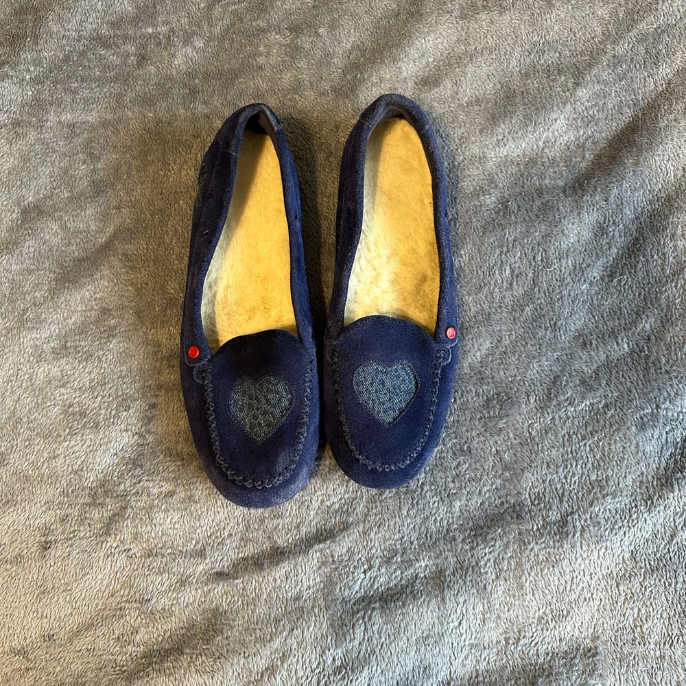 Navy Blue I Heart Uggs Slippers W7